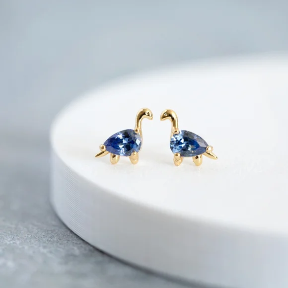 Blue Dinosaur Studs (S925) - Only 1 left! - Picture 4 of 9